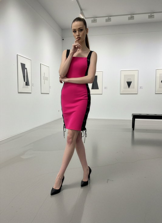 Risque Fuscia Side Tie Dress