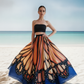 Monarch Butterfly Navy Skirt