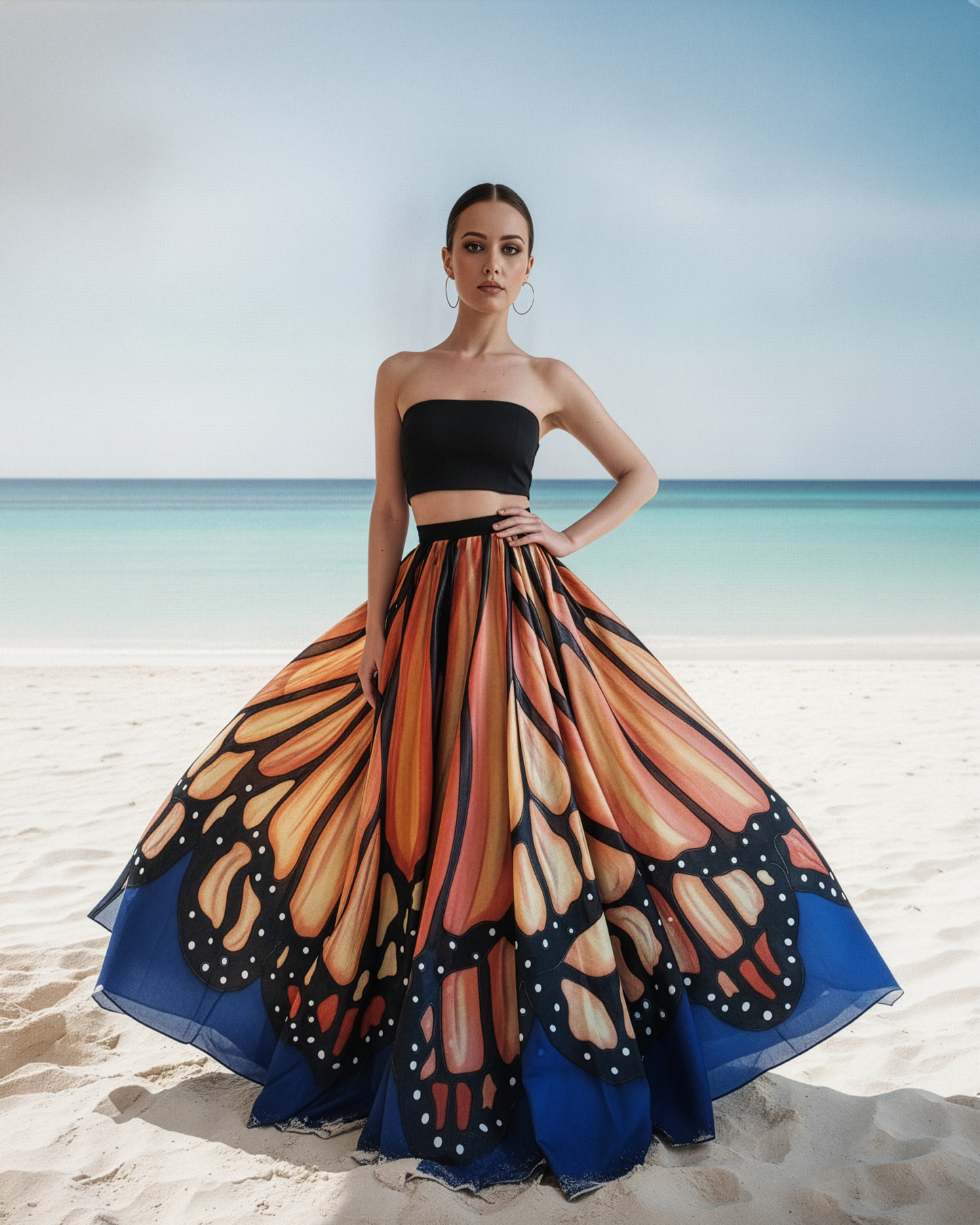 Monarch Butterfly Navy Skirt