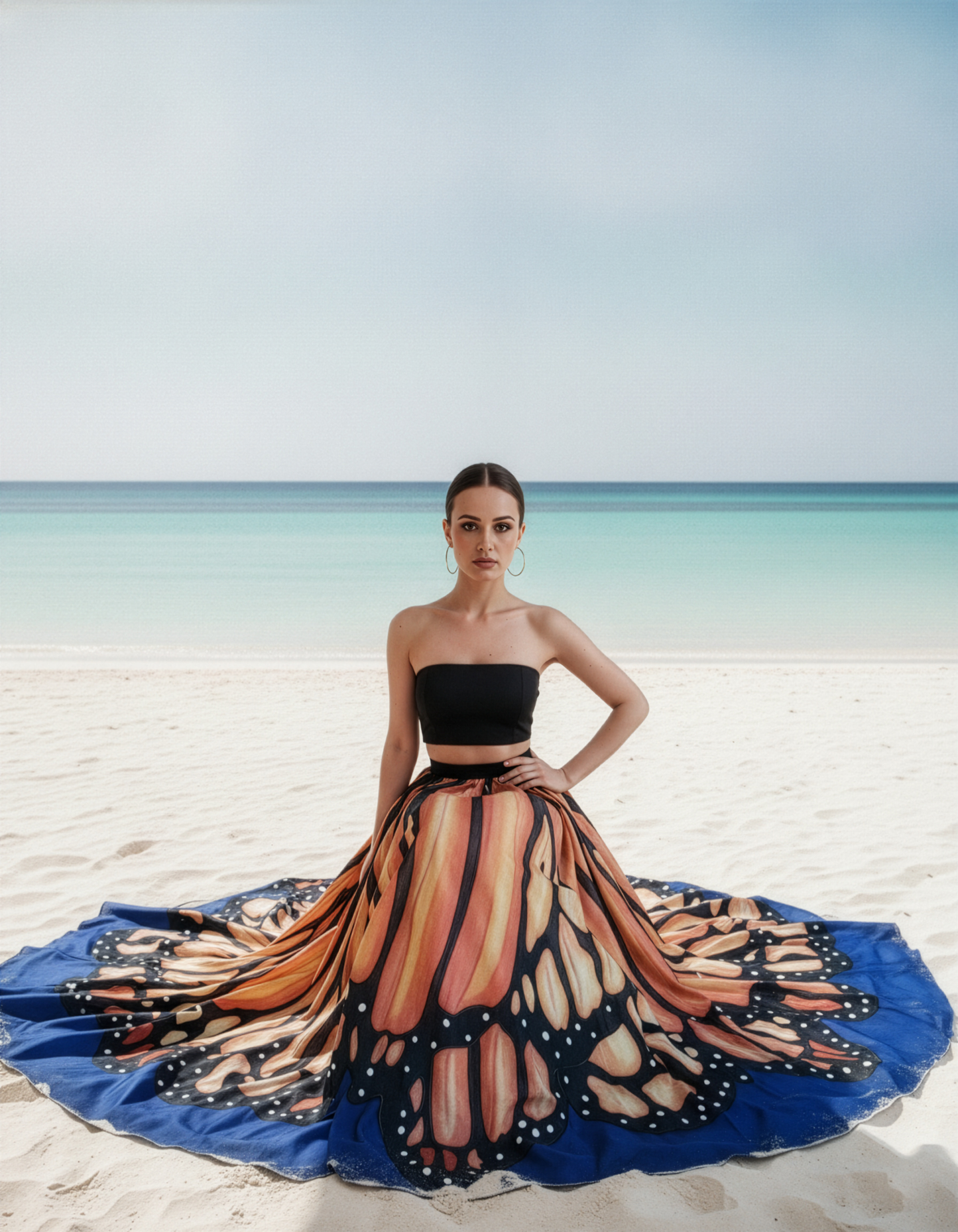 Monarch Butterfly Navy Skirt