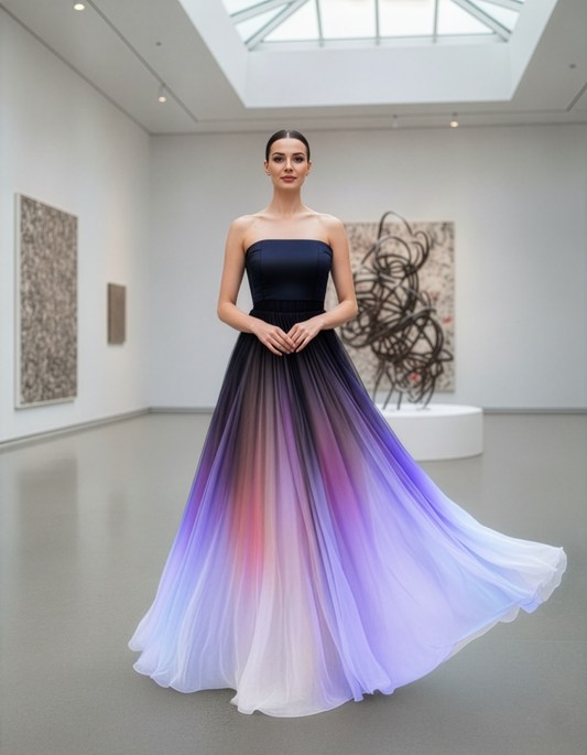 Midnight Fantasy Ombre Tube Gown