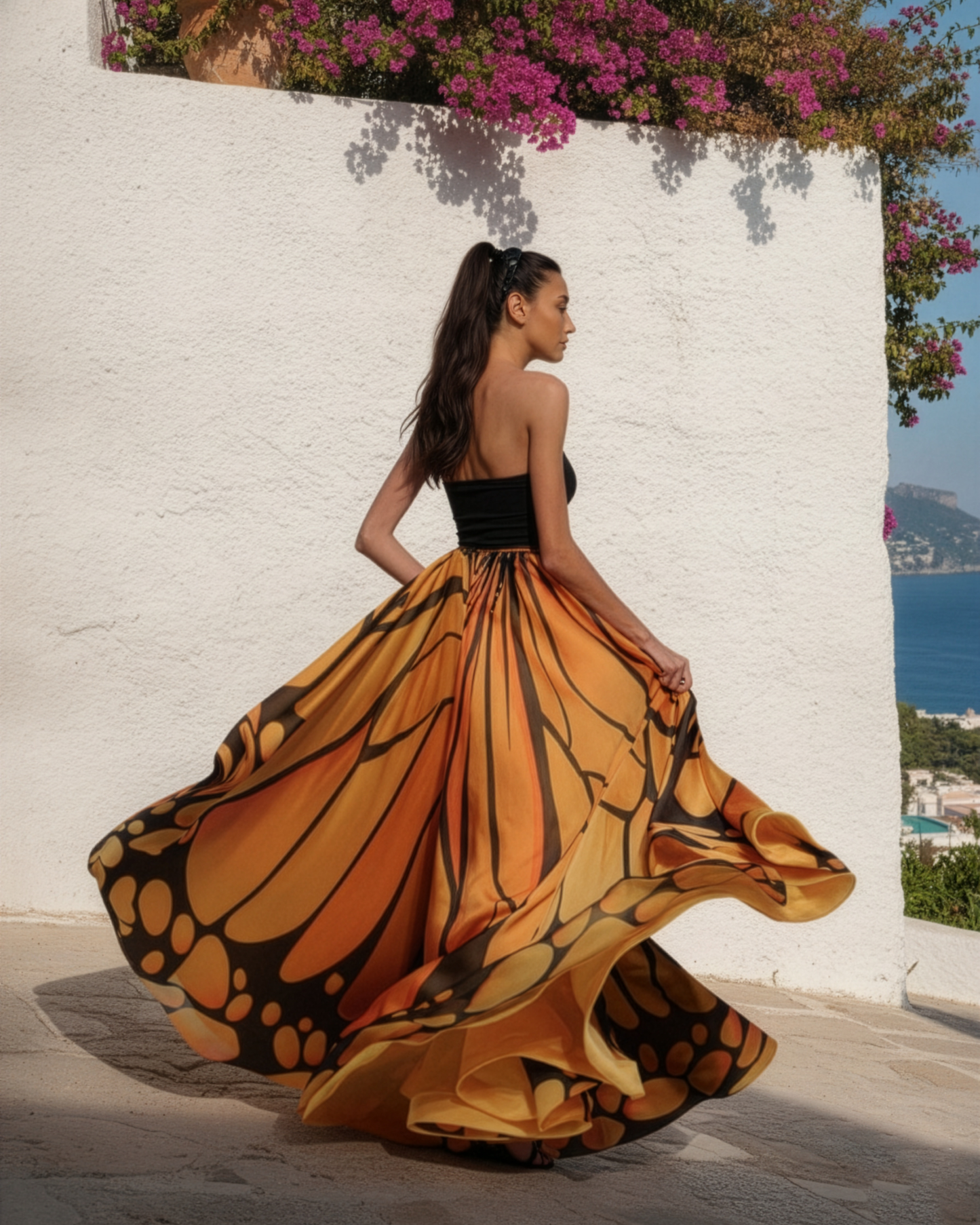 Butterfly Orange Skirt