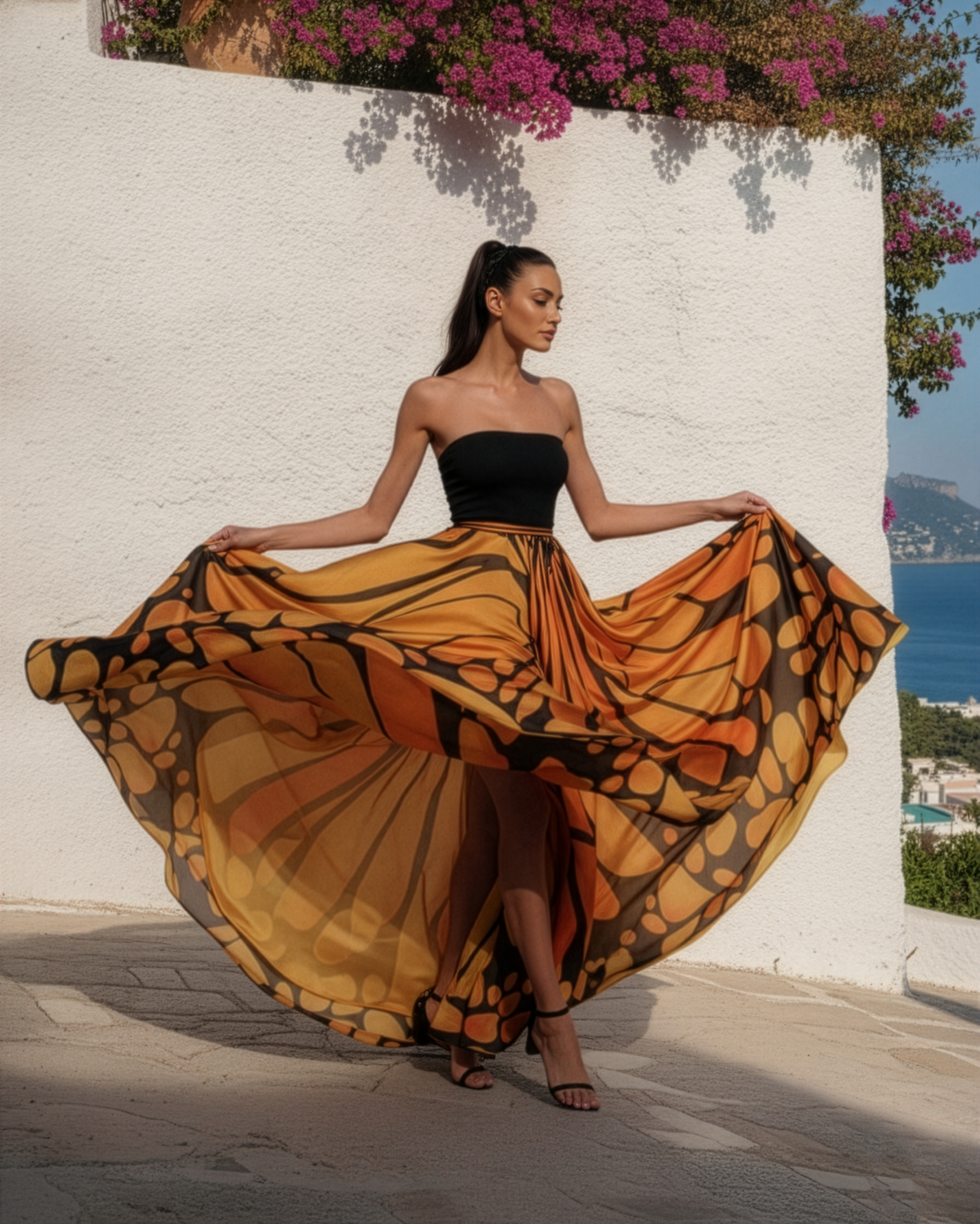 Butterfly Orange Skirt