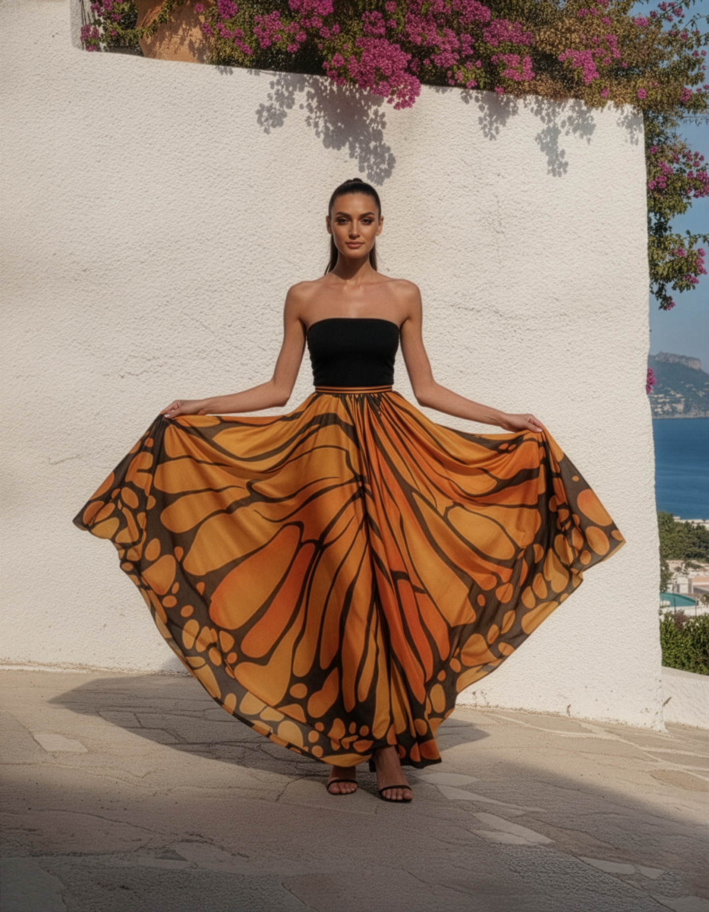 Butterfly Orange Skirt
