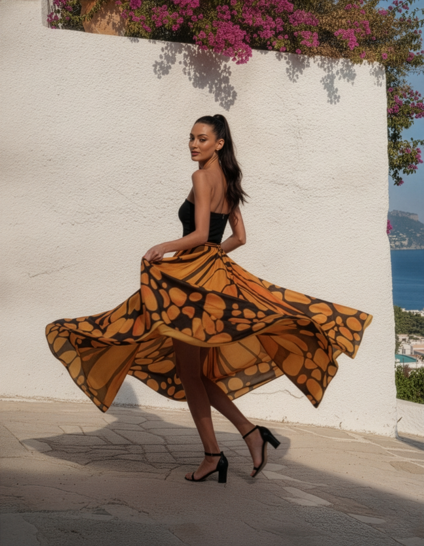 Butterfly Orange Skirt