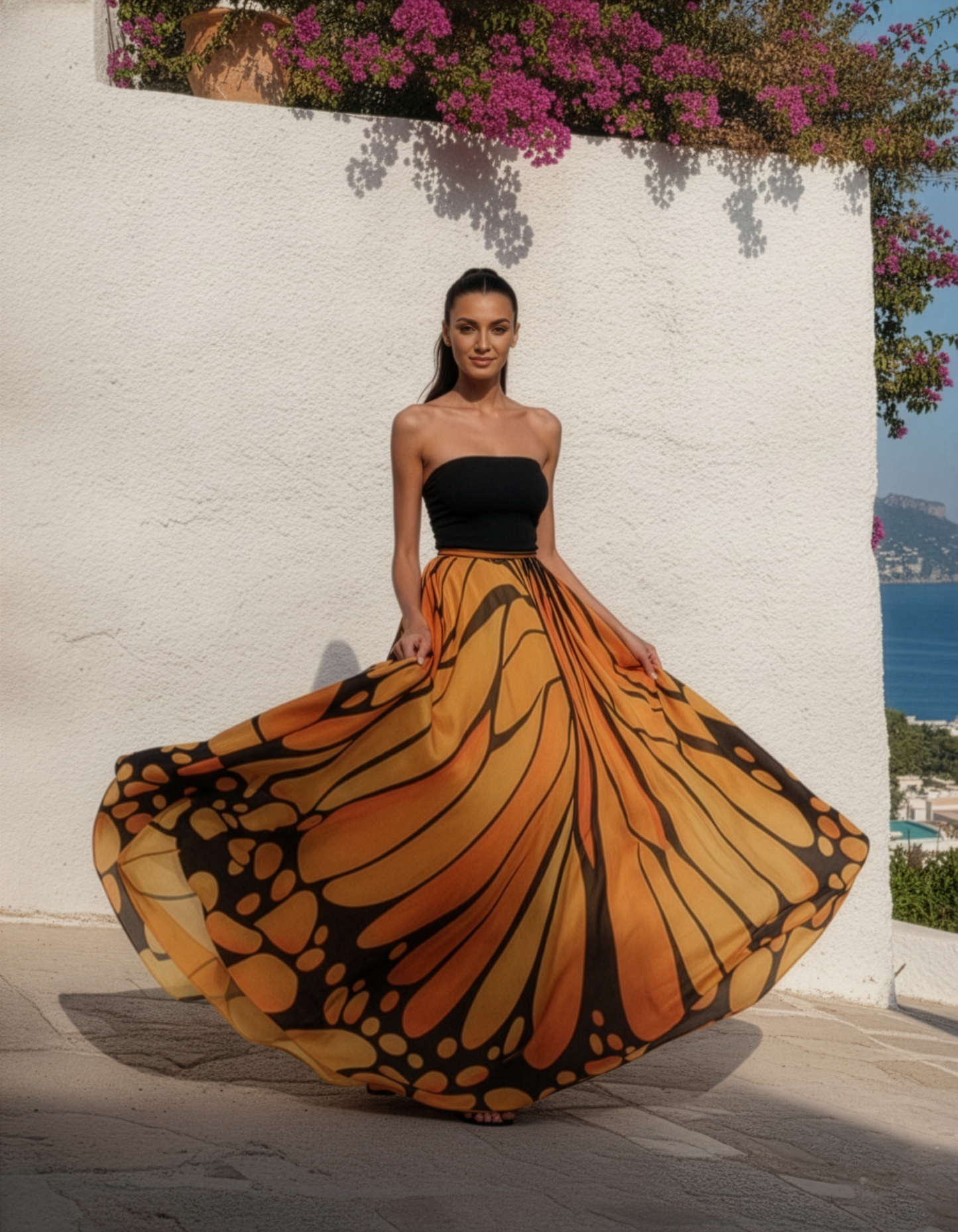 Butterfly Orange Skirt
