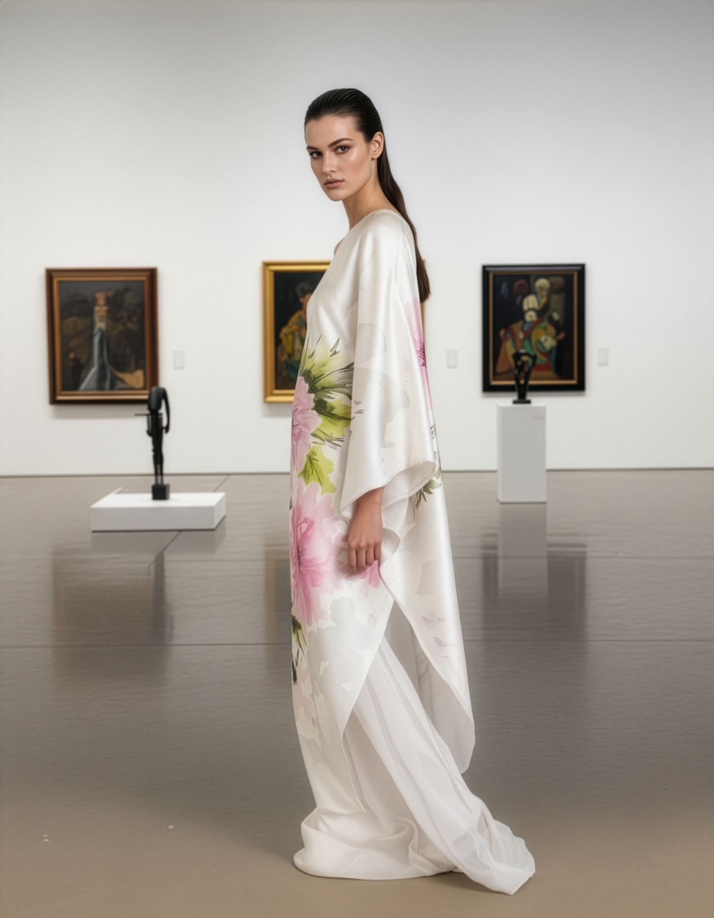 Floral Cream One Kaftan Dress