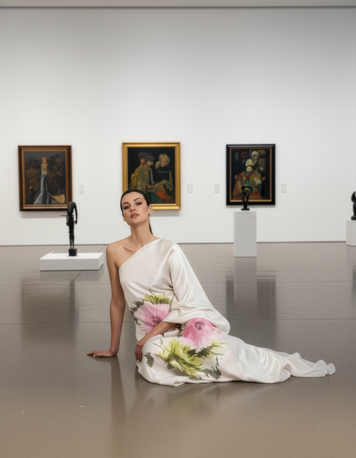 Floral Cream One Kaftan Dress