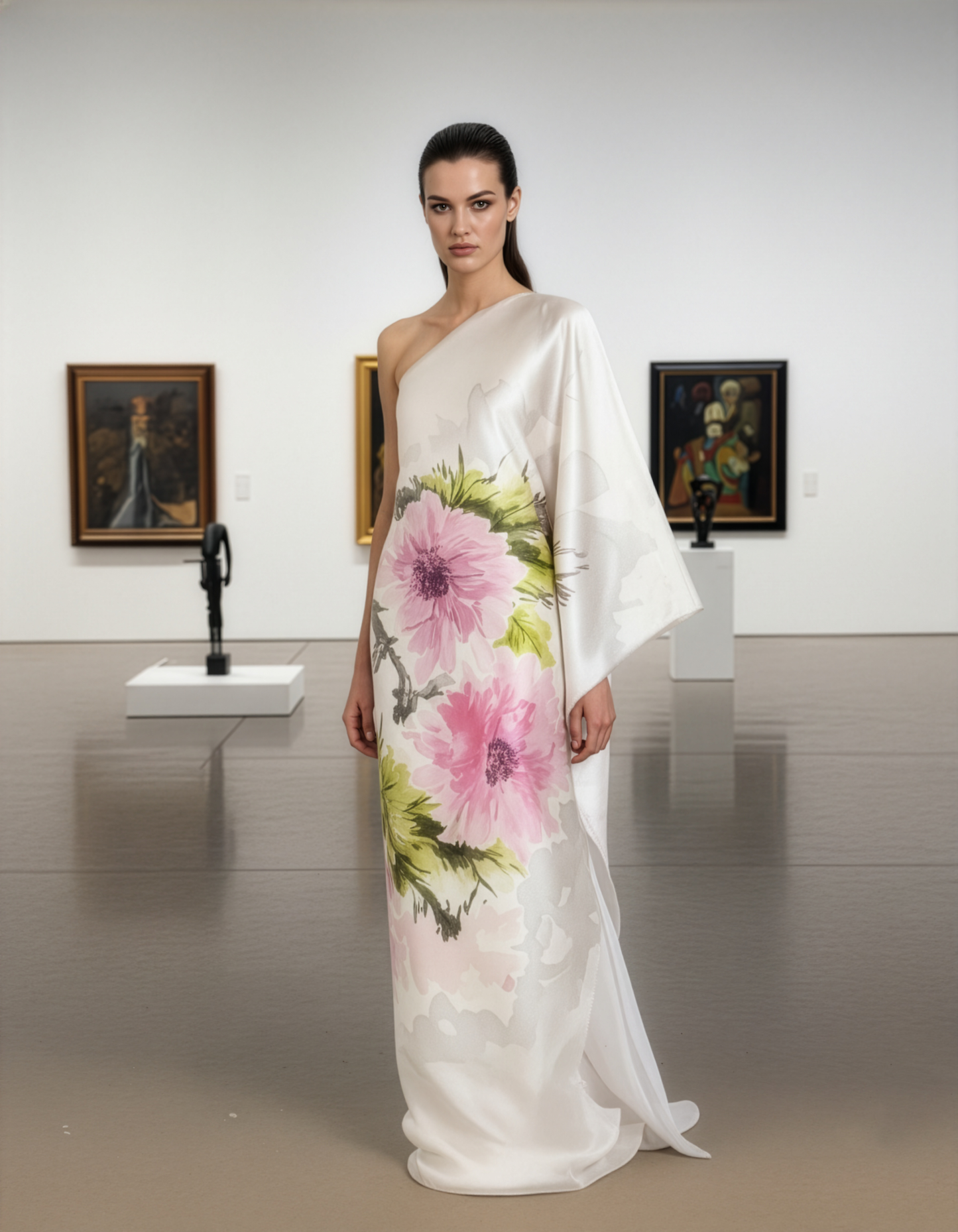 Floral Cream One Kaftan Dress