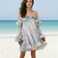 Marble Off Ruffle Dress
