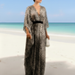 White Cheetah Kaftan Cover Up