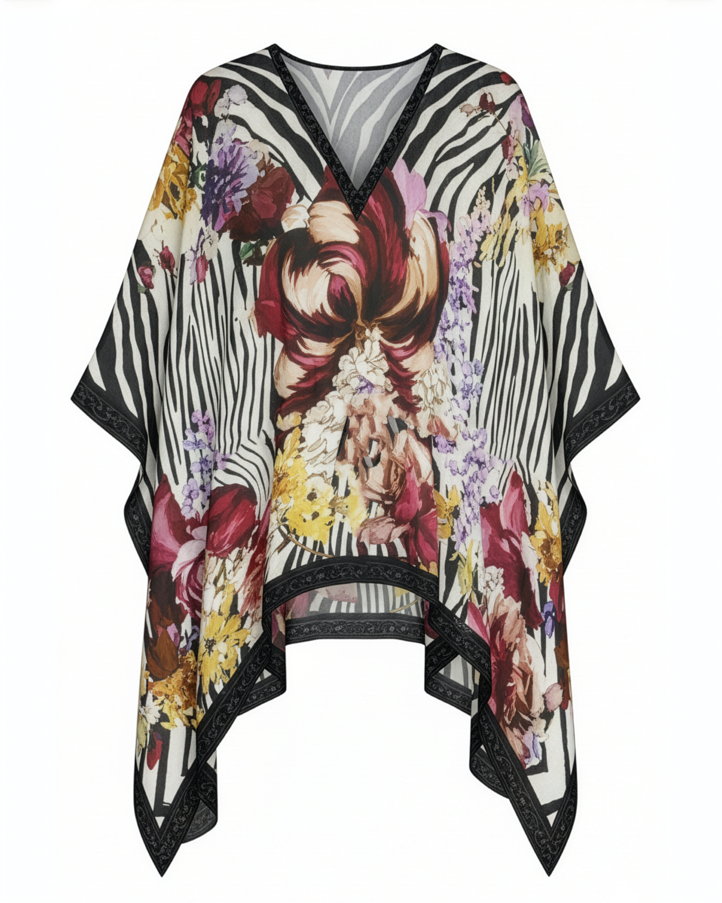 Floral Zebra Abstract Top