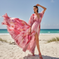 Blush Abstract Kaftan Cover Up