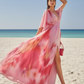 Blush Abstract Kaftan Cover Up