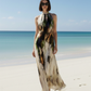 Dripping Paint Halter Gown