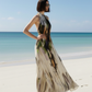 Dripping Paint Halter Gown