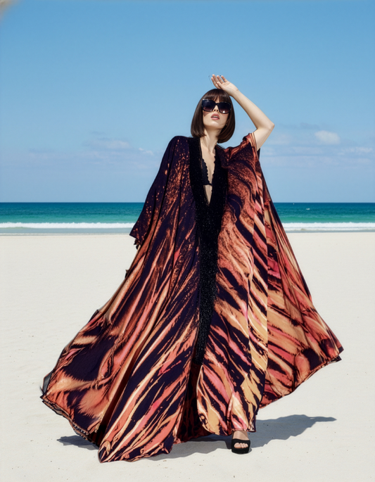 Flaming Kaftan Cover Up
