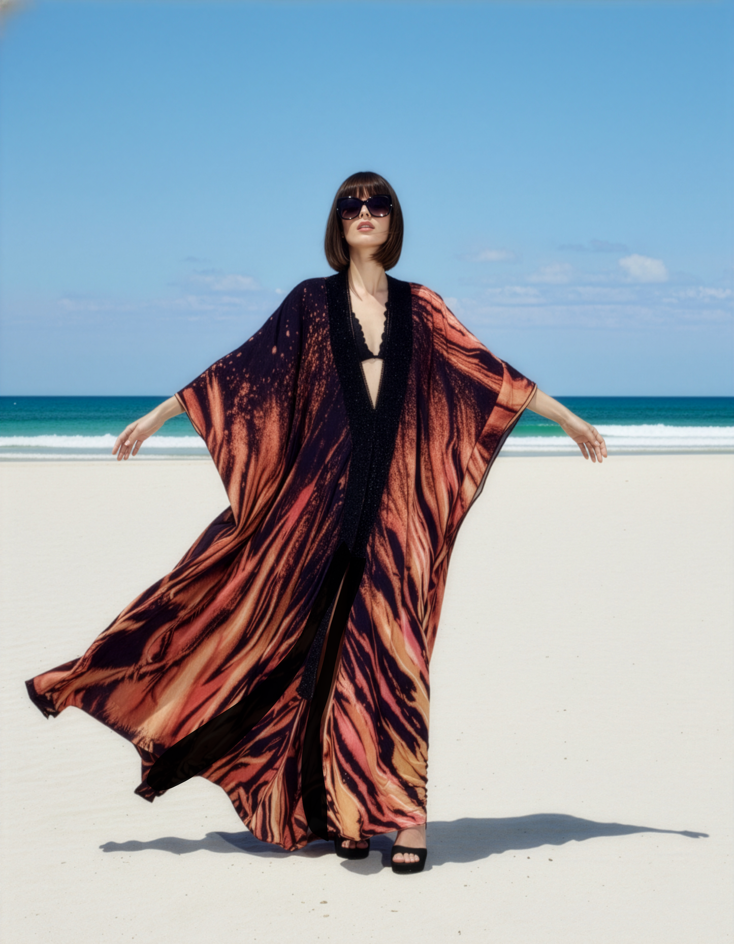 Flaming Kaftan Cover Up