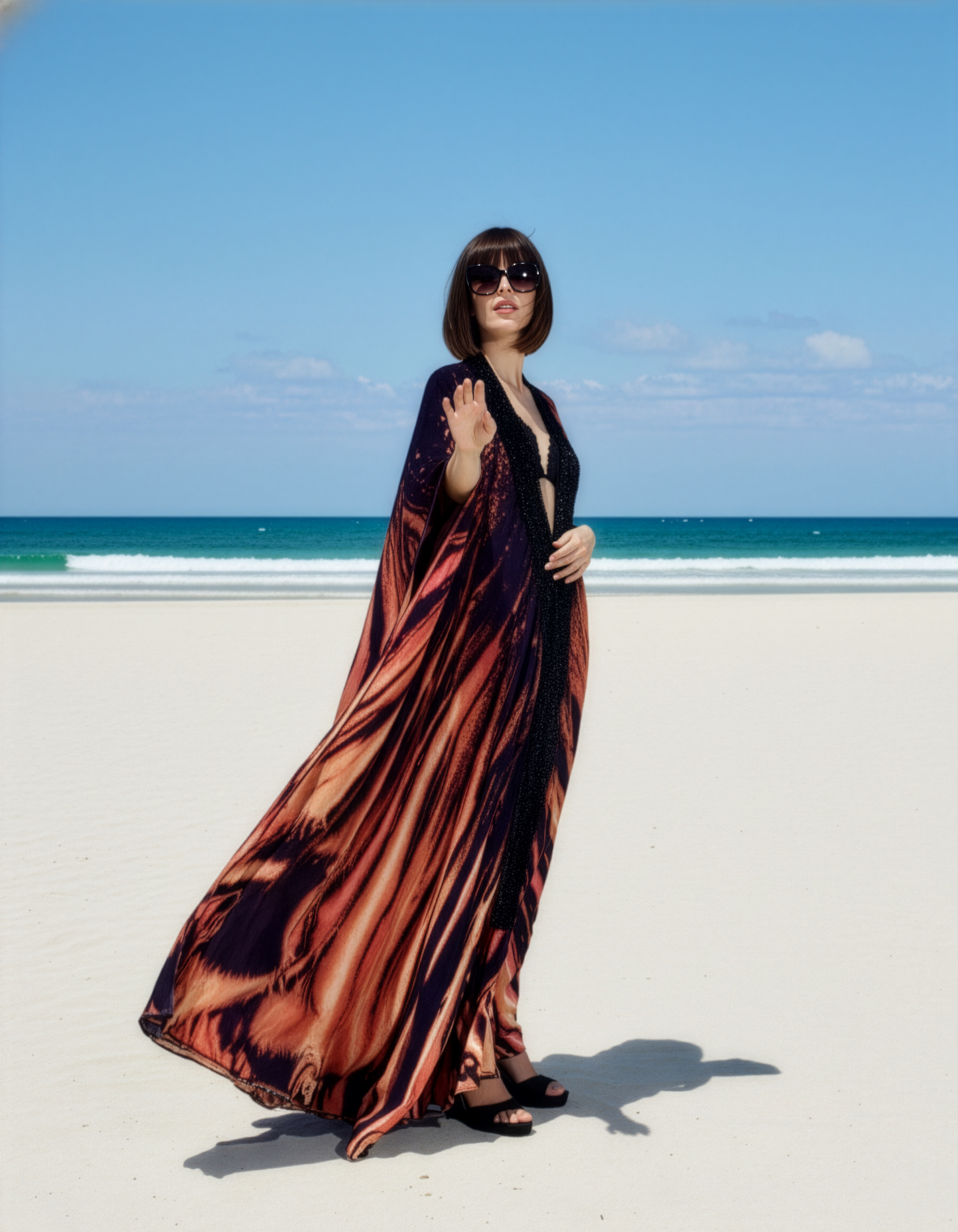 Flaming Kaftan Cover Up