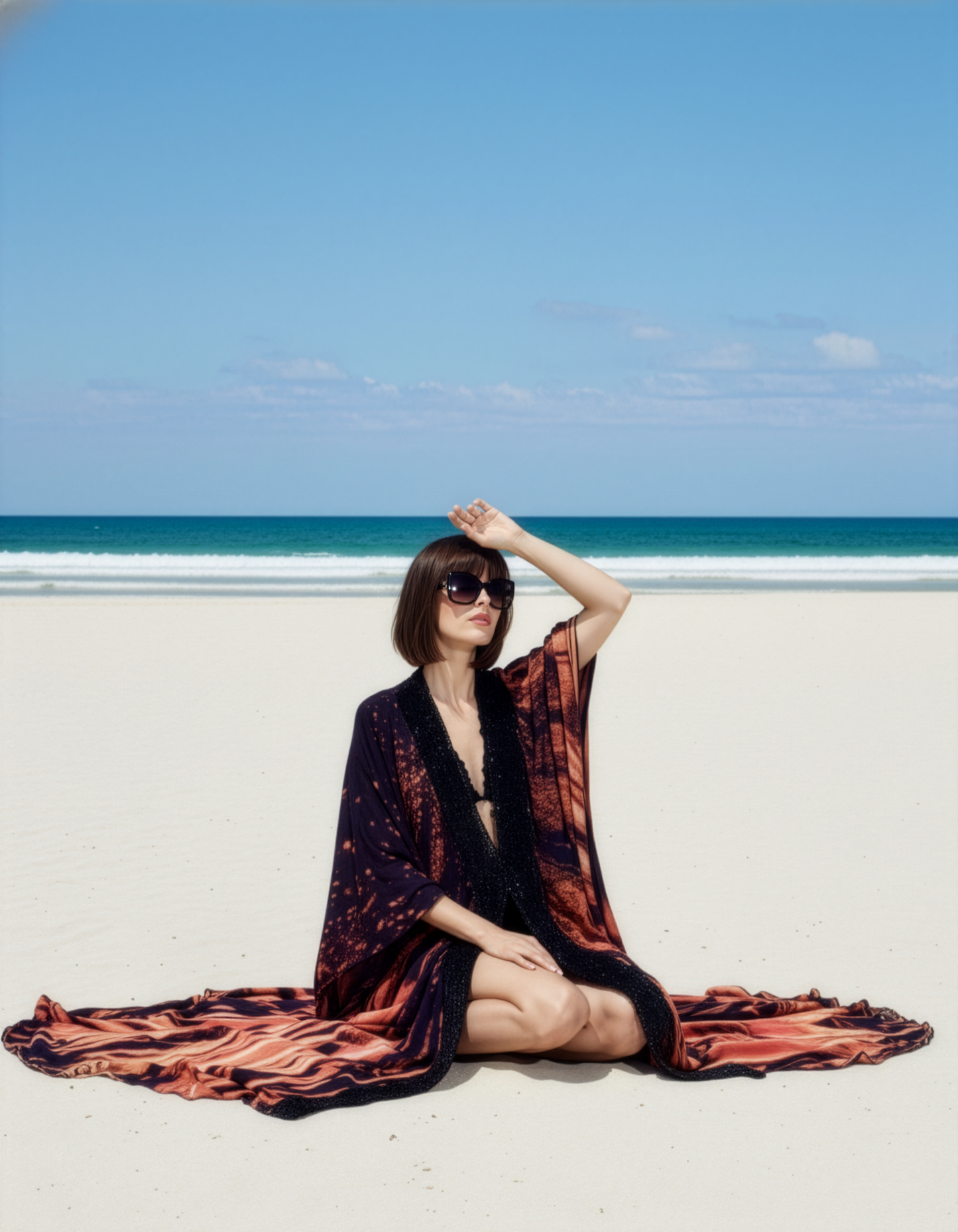 Flaming Kaftan Cover Up