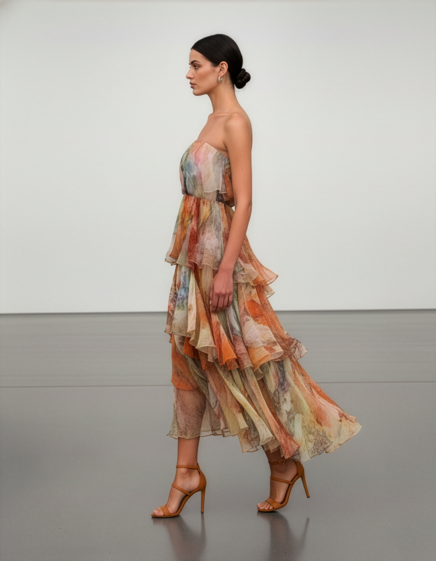 LUXE Pastel Flora Ruffle Maxi