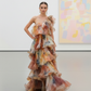 LUXE Pastel Flora Ruffle One Maxi