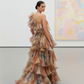 LUXE Pastel Flora Ruffle One Maxi