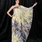 Strokes Purple Yellow Kaftan Dress