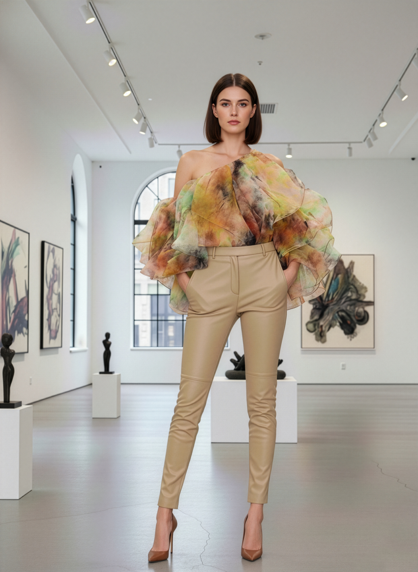 Pastel Floral Ruffle One Top