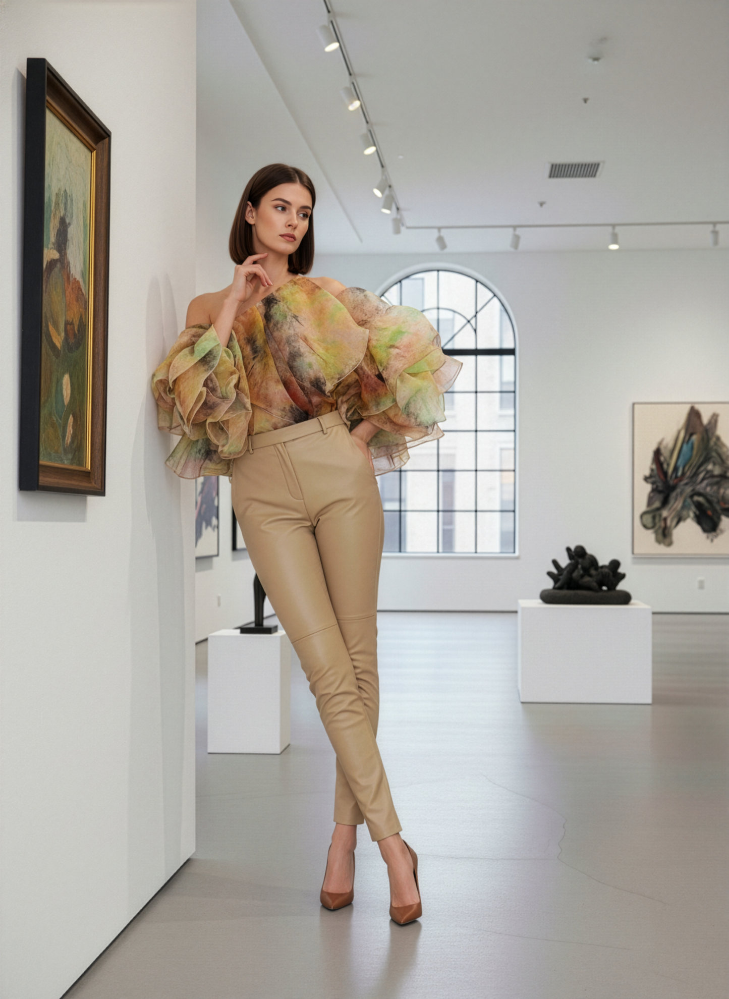 Pastel Floral Ruffle One Top