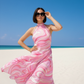 Abstract Pink Handkerchief Dress