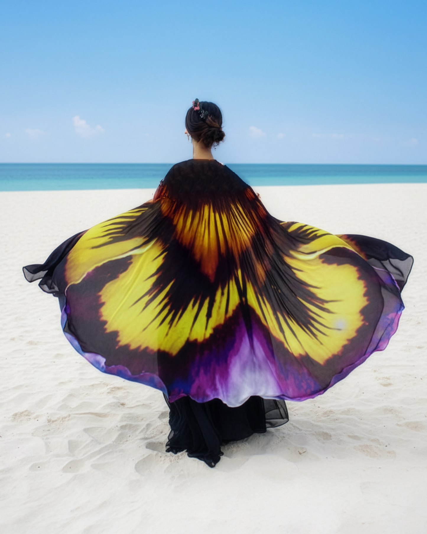 Purple Pansy Cape Kaftan