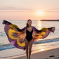 Purple Pansy Cape Kaftan