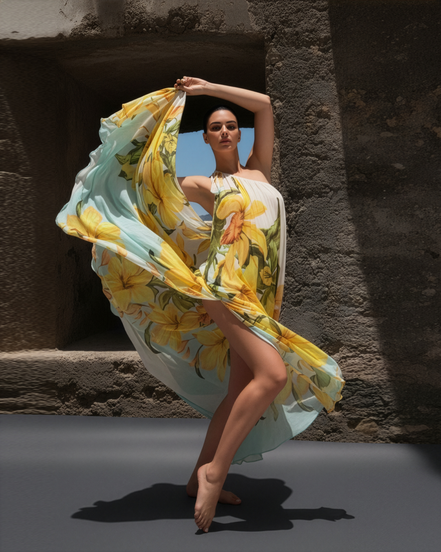 Lily ColourBlock One Shoulder Dress