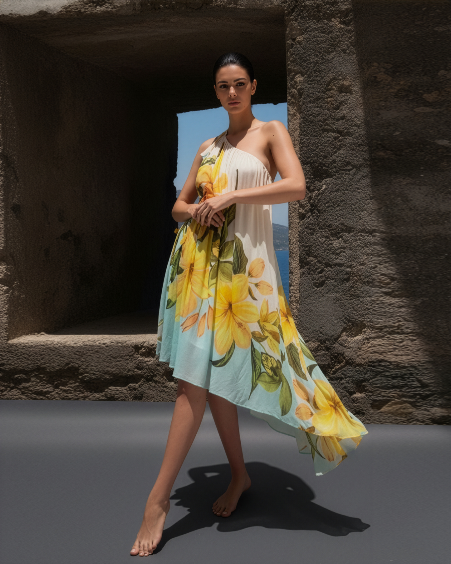 Lily ColourBlock One Shoulder Dress