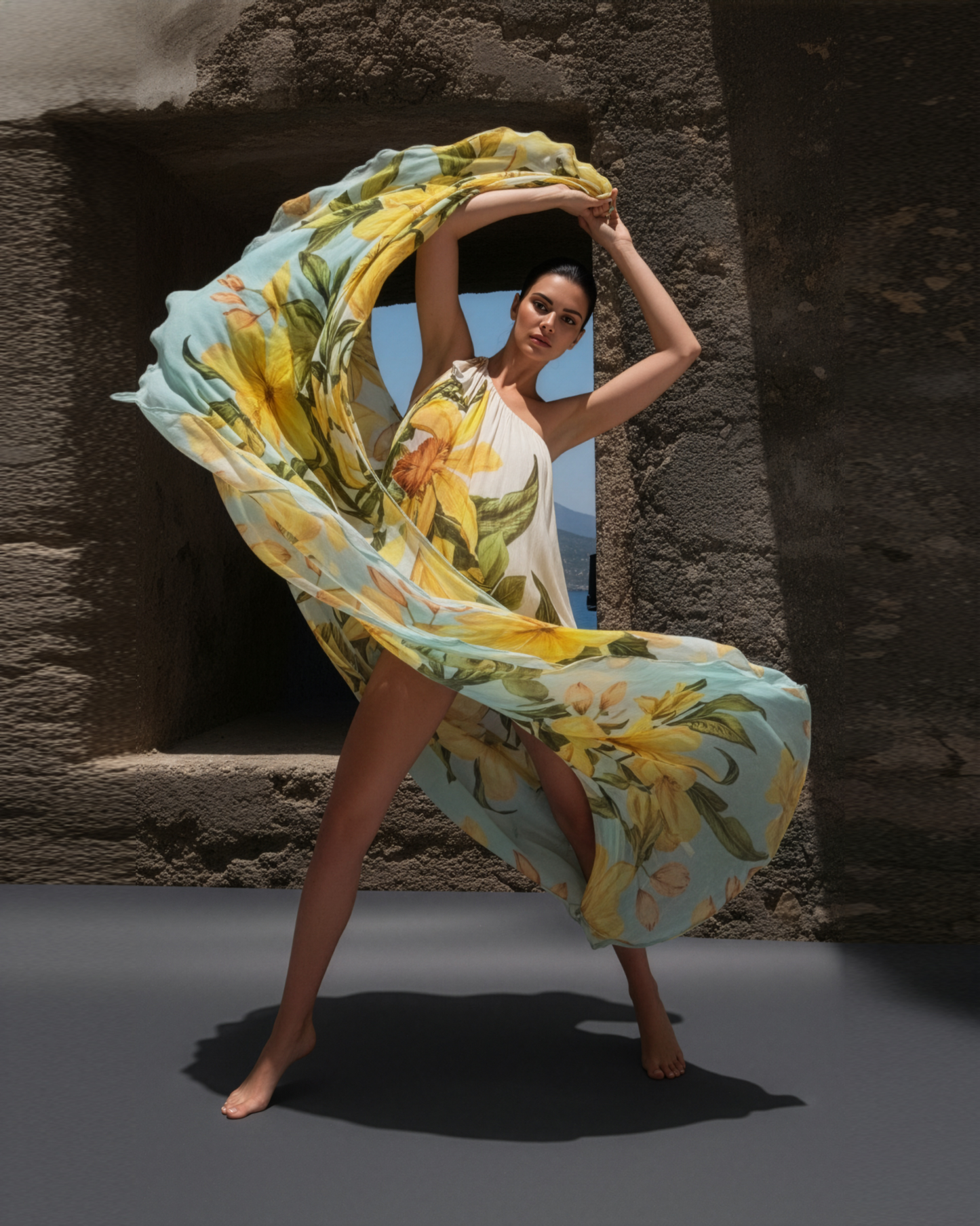 Lily ColourBlock One Shoulder Dress