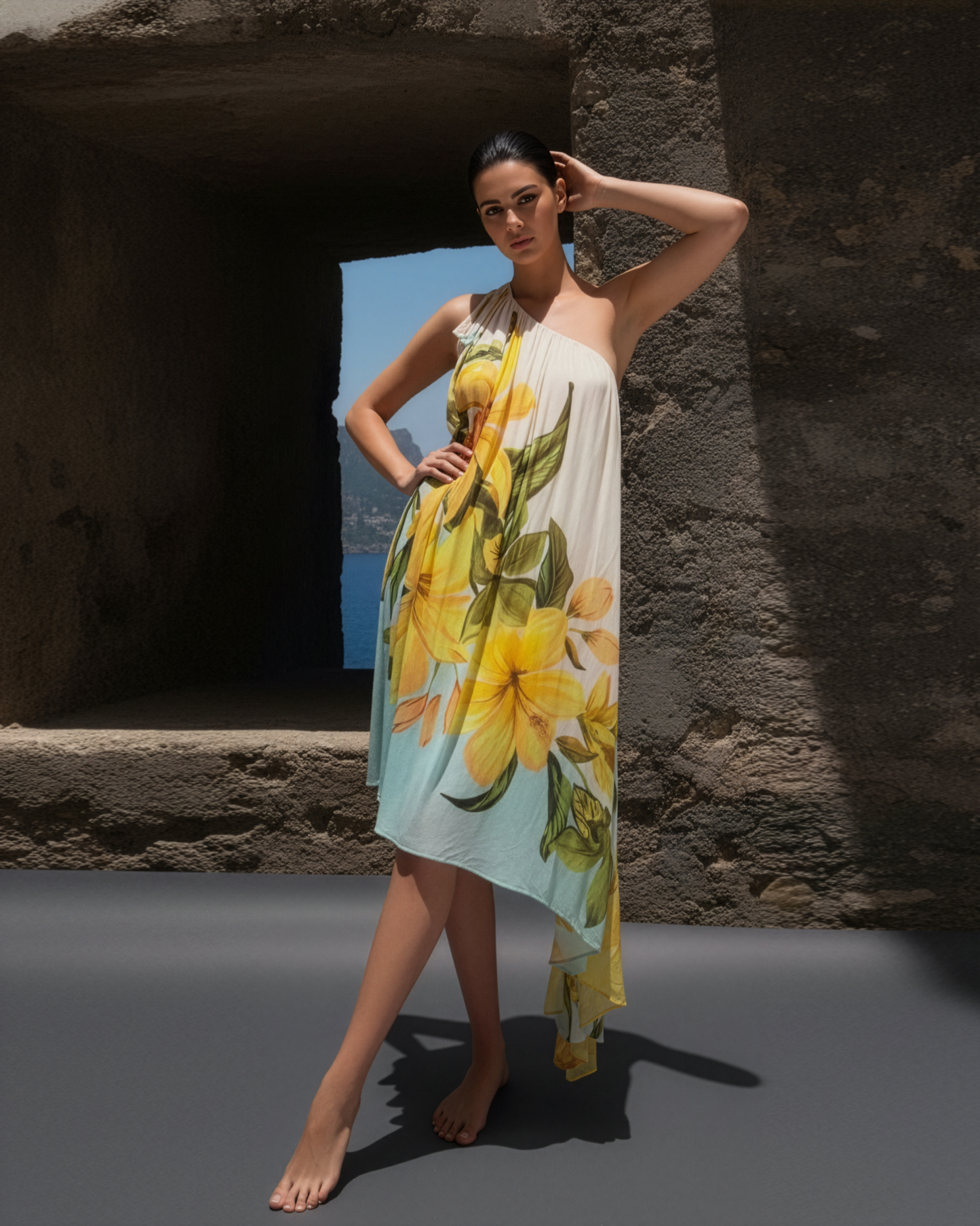 Lily ColourBlock One Shoulder Dress