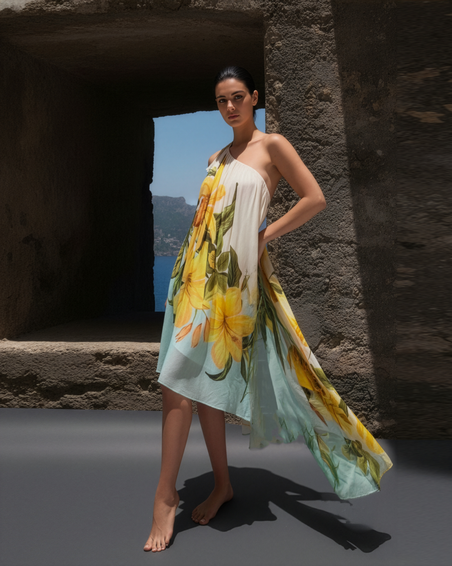 Lily ColourBlock One Shoulder Dress