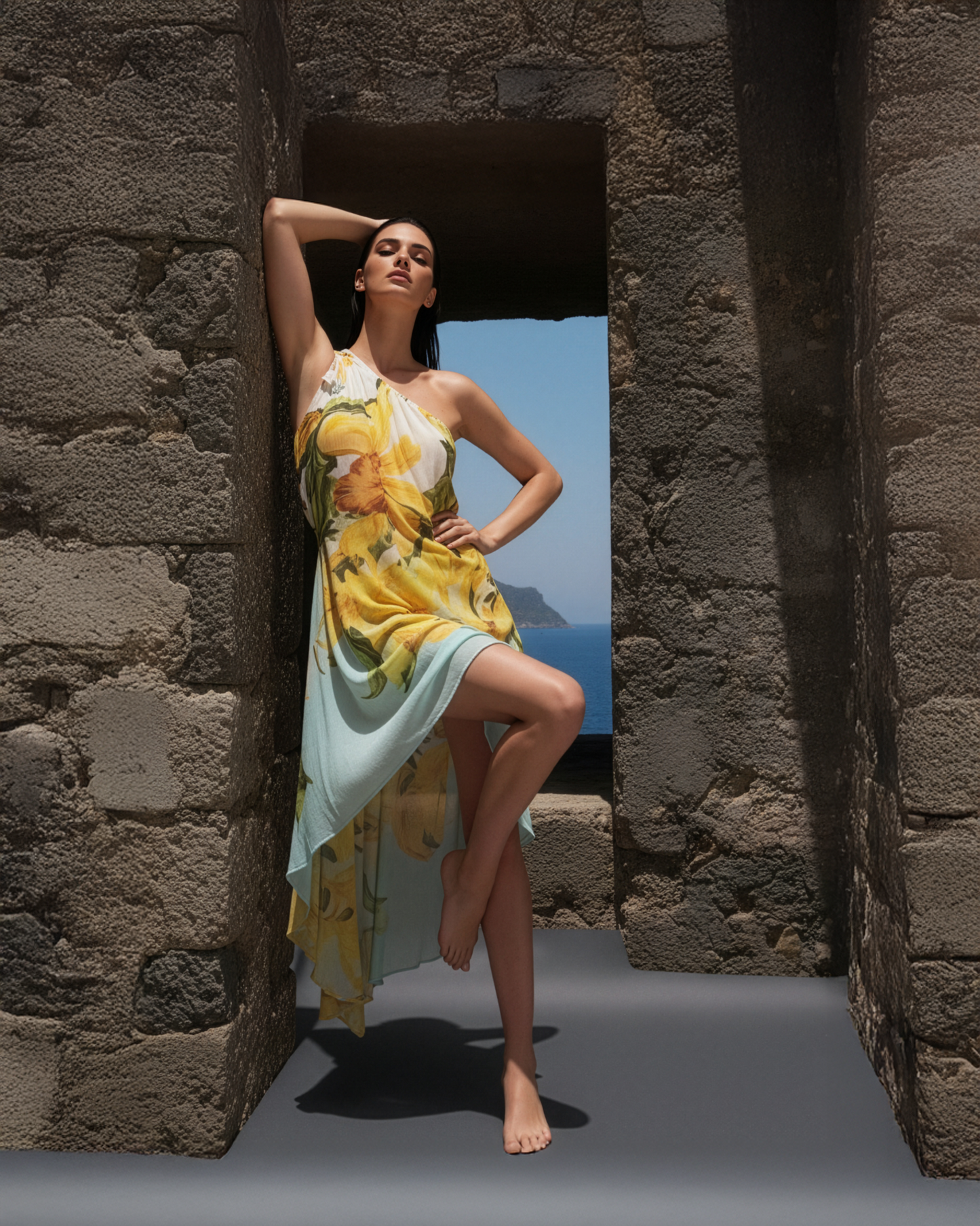 Lily ColourBlock One Shoulder Dress