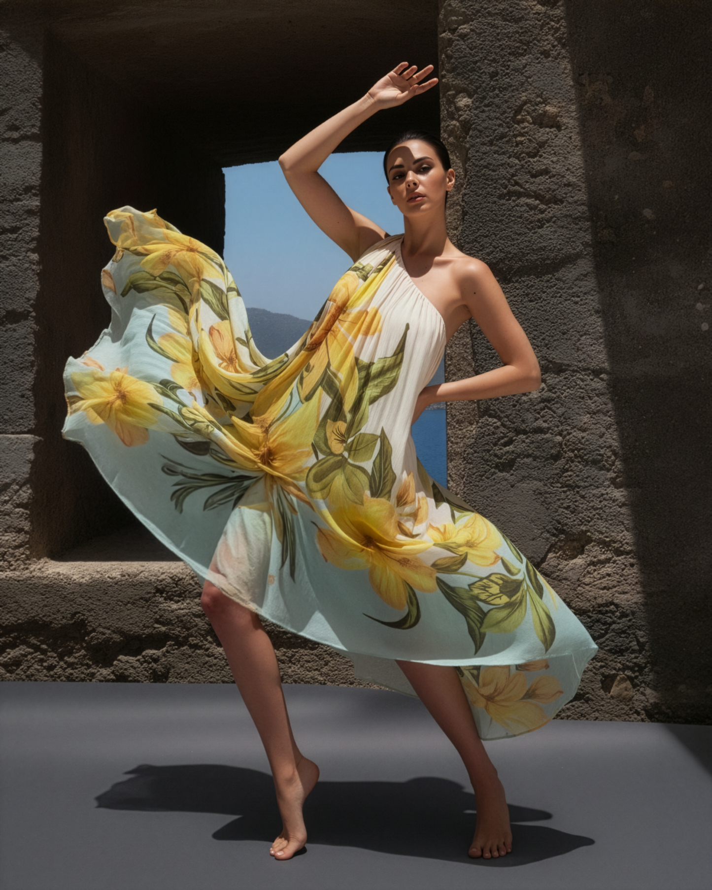 Lily ColourBlock One Shoulder Dress