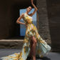 LUXE Lily ColourBlock Ruffle One Shoulder Gown