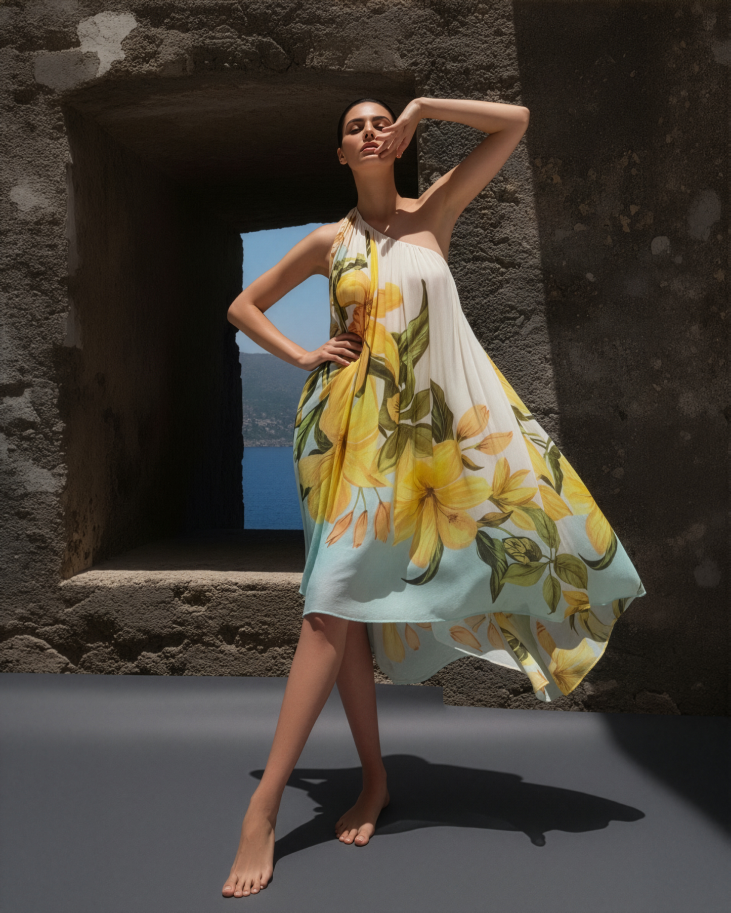 Lily ColourBlock One Shoulder Dress