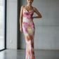 Abstract Floral Spaghetti Dress
