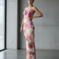 Abstract Floral Spaghetti Dress