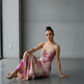 Abstract Floral Spaghetti Dress