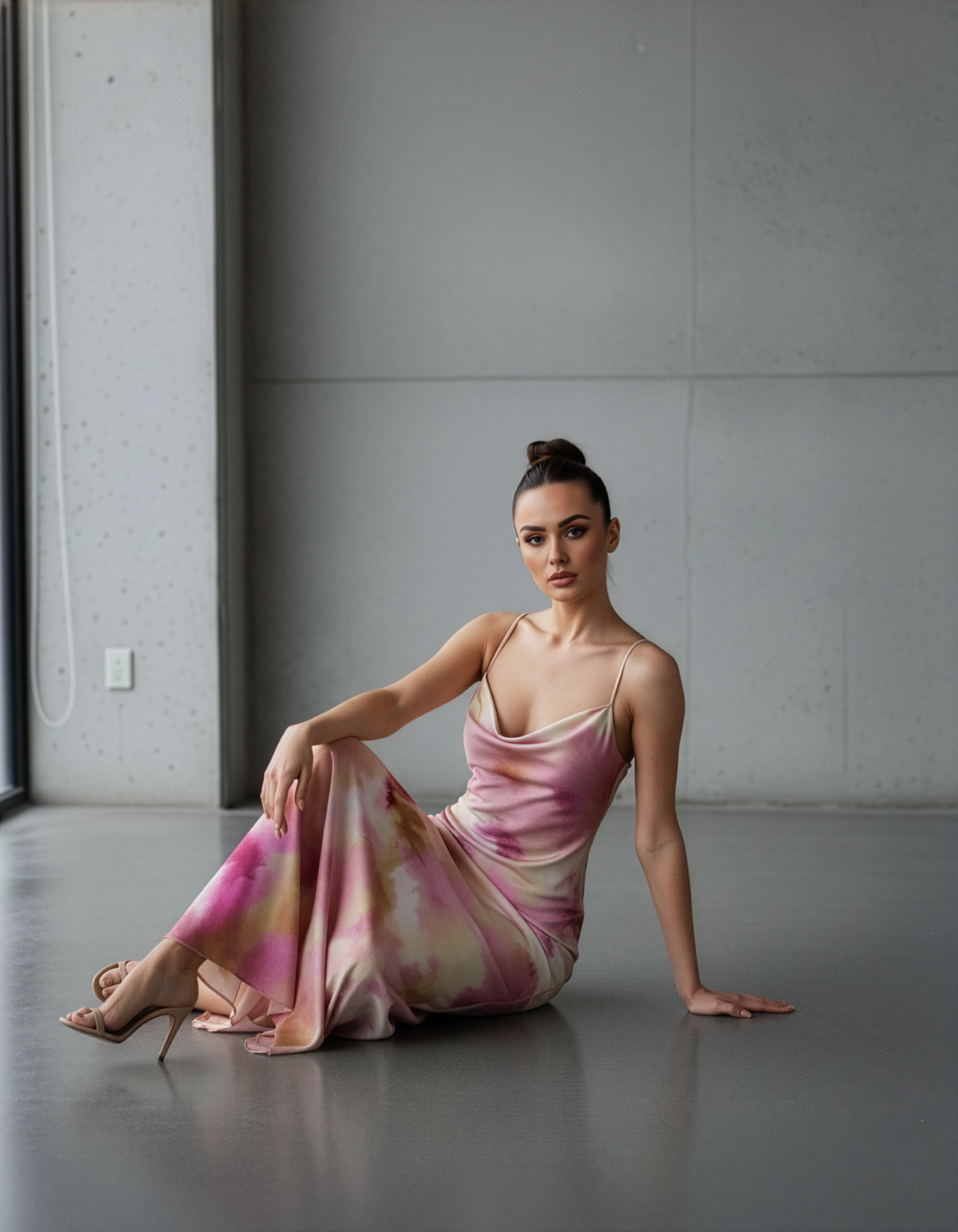 Abstract Floral Spaghetti Dress