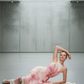 Cream Pastel Pink Flower Halter Dress