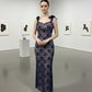 LUXE Peekaboo Navy Lace Dress
