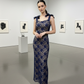 LUXE Peekaboo Navy Lace Dress