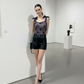 LUXE Peekaboo Navy Lace Top